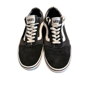 Vans Ward Mens Black White Low Top Skate Shoes Sneakers 9.5 Suede Canvas